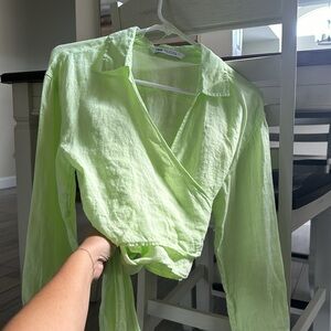 Linen Zara Tie Crop Top